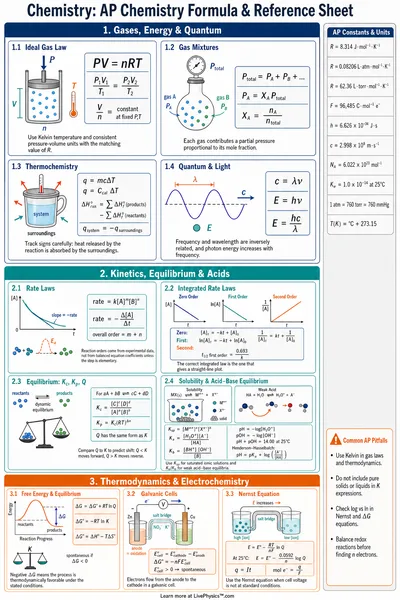 AP Chemistry Formula & Reference Sheet