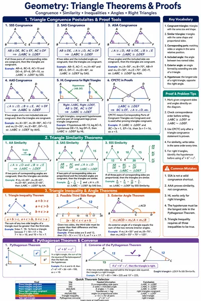 Triangle Theorems & Proofs cheat sheet