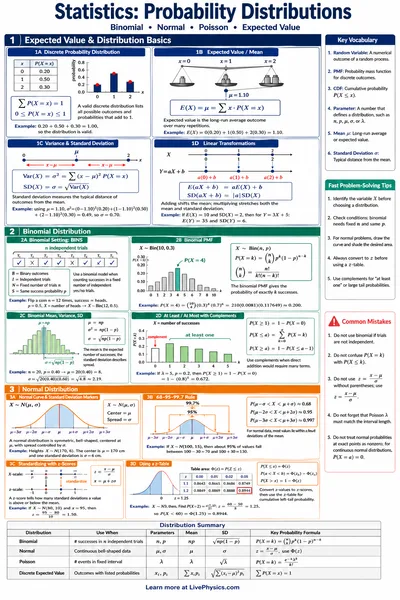 Probability Distributions cheat sheet