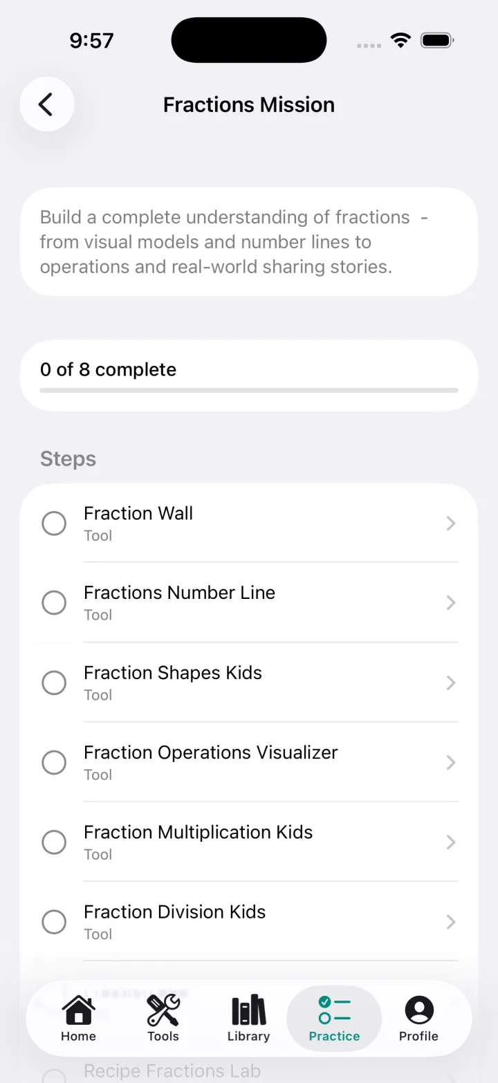 A guided mission detail screen