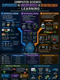 Supervised vs Unsupervised vs Reinforcement Learning infographic thumbnail