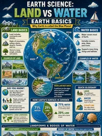 Land vs Water: Earth Basics infographic thumbnail