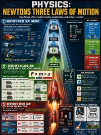 Newton's Three Laws of Motion infographic thumbnail