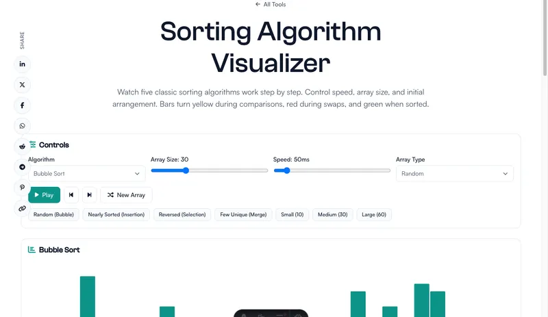 Sorting Algorithm Visualizer tool screenshot