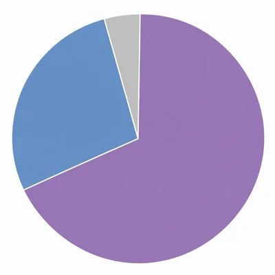 Pie chart with small, medium, and large sectors representing three parts of the universe's mass-energy.