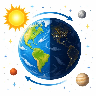 Earth keeps rotating while one side is dark at night.