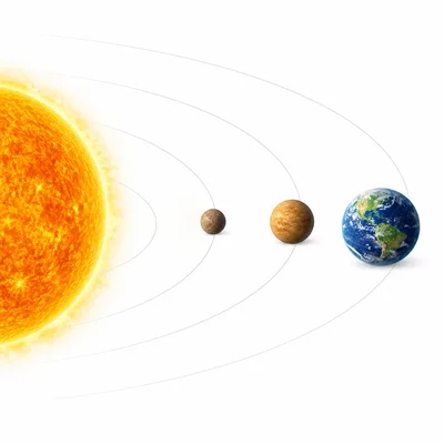 Earth shown as the third planet from the Sun.