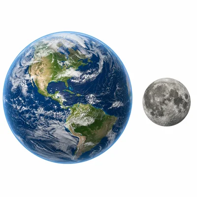 Earth and the Moon shown side by side, highlighting their differences.