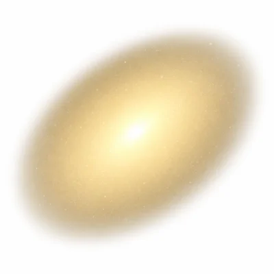 A smooth oval galaxy with no spiral arms.