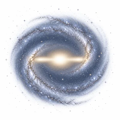 A barred spiral galaxy with a central bar and spiral arms.