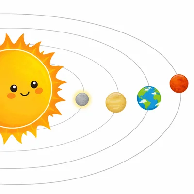 Mercury shown closest to the Sun among the inner planets.