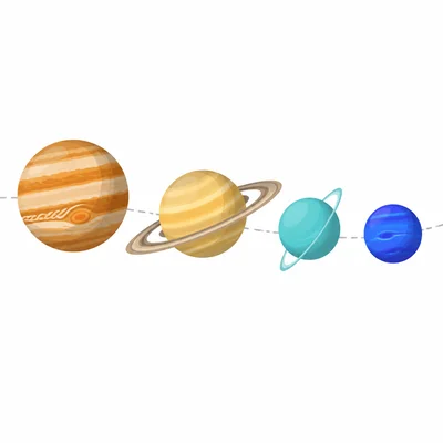 The outer planets shown in order, with Uranus before Neptune.