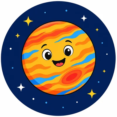 A planet floating in space with stars.