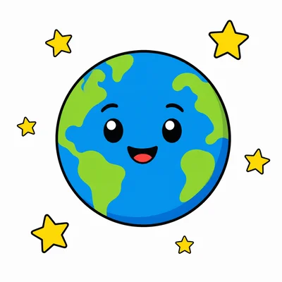 A planet in space with stars around it.