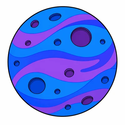 A big round cartoon planet.