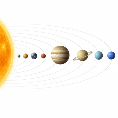 Jupiter shown as the largest planet but not the farthest from the Sun.