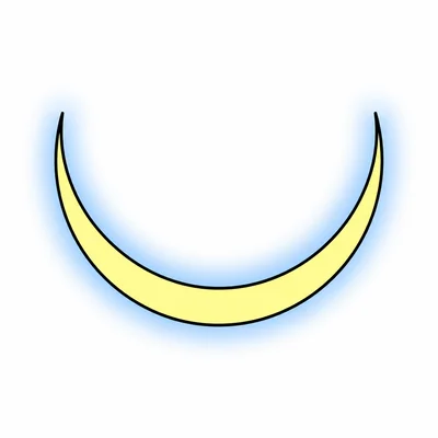 A thin curved crescent moon.