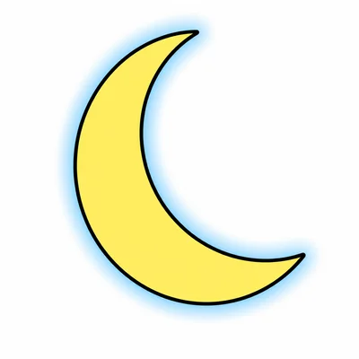A thin curved crescent moon.