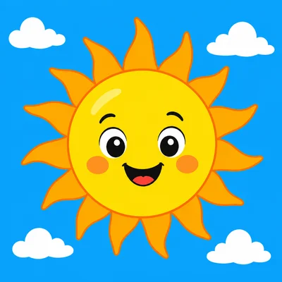 A bright Sun shining in the sky.