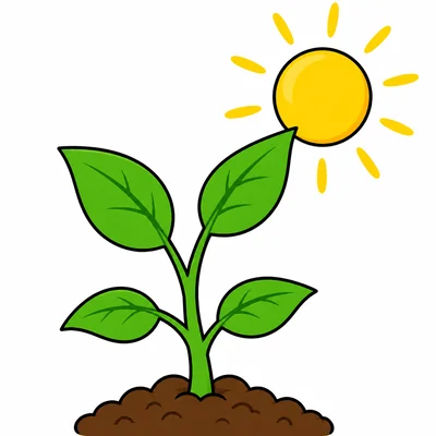 A plant growing in sunlight.