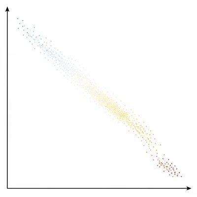 An unlabeled H-R diagram with dim red stars in the lower-right region.