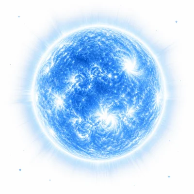 A very large, bright blue star with an intense glow.