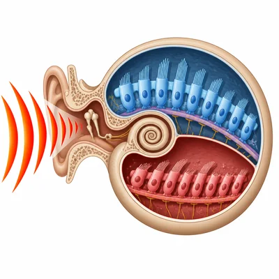 Loud sound waves can damage delicate hair cells inside the cochlea.