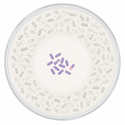 Antibiotic treatment kills susceptible bacteria while resistant bacteria survive and multiply.
