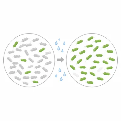 Antibiotic exposure leaves resistant bacteria to survive and become more common.