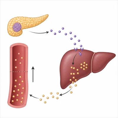 Glucagon signals the liver to release glucose into the blood when blood sugar is low.