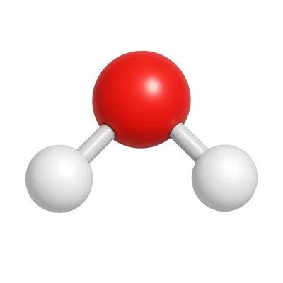 Three bonded atoms forming a small molecule.