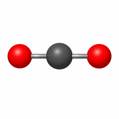 Linear molecule with one central atom bonded to two outer atoms.