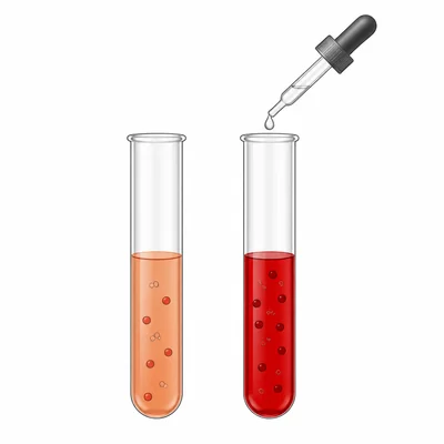 Adding thiocyanate makes the iron thiocyanate solution a deeper red.