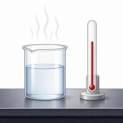 A beaker becoming warm without a flame.