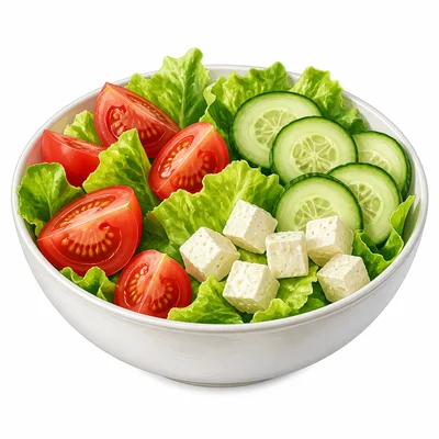 A salad with visibly different ingredients mixed together.