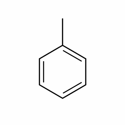 Skeletal structure of a benzene ring with one methyl substituent.