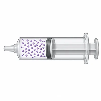 Gas particles in a sealed syringe become closer together as the plunger compresses the gas.