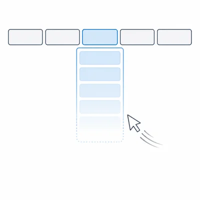 A website dropdown menu closing as the pointer moves slightly away.