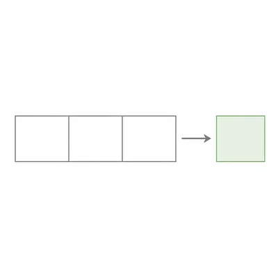 A new cell being appended to the end of a three-cell list.
