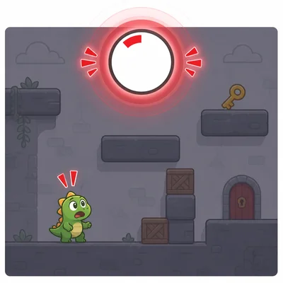 A nearly empty timer gives a visual warning that time is almost out.