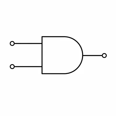 Simple circuit showing two inputs connected to an AND gate.