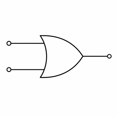 Simple circuit showing two inputs connected to an OR gate.