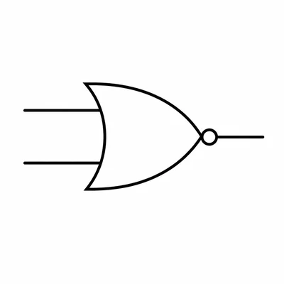Two-input NOR gate symbol with an output inversion bubble.