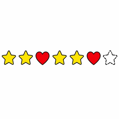 A repeating pattern of two stars and a heart with a blank spot.