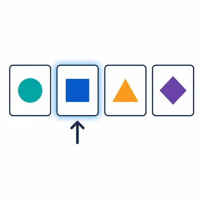 Four list boxes with the second position highlighted.