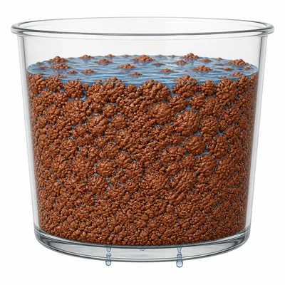 Fine clay soil holding water with very little drainage.