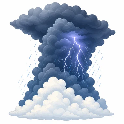 A puffy cloud grows into a tall storm cloud.