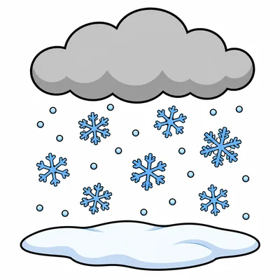 Snow is falling from a cloud.