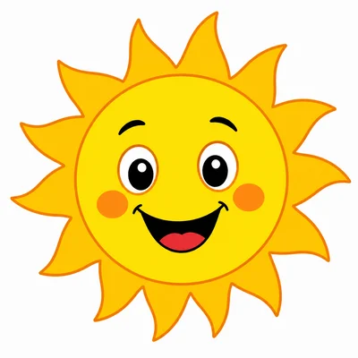 A smiling sun showing sunny weather.