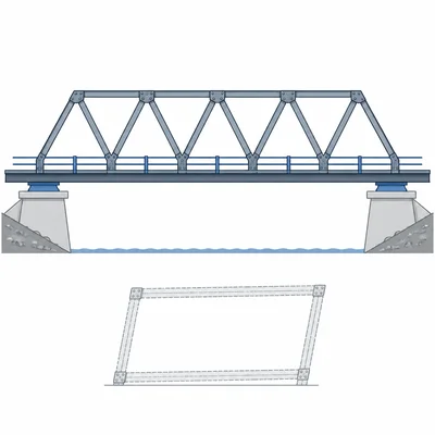 Triangular bridge truss shown as stable beside a skewed rectangular frame.